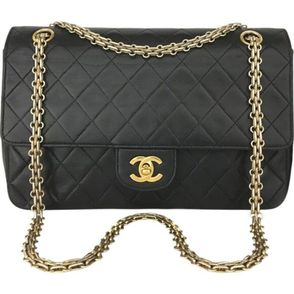 2981635BG (X6) Chanel Shoulder Bag Double Flap 27 Quilted Chain Black Lambskin - Picture 1 of 13